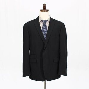 Perry Ellis 48R Black Solid 2-Button Sport Coat Blazer Jacket G373